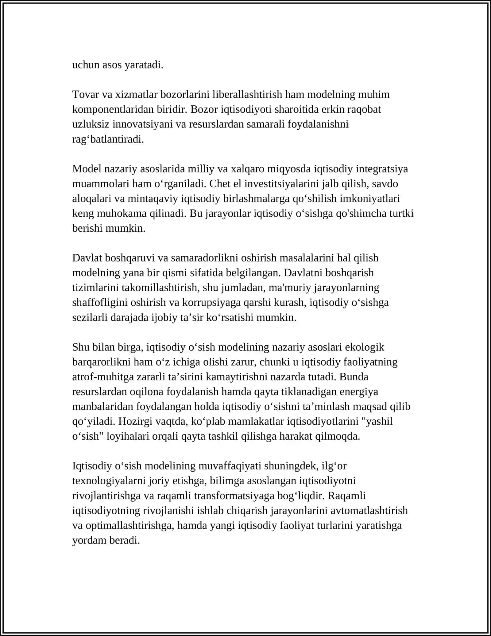 IQTISODIY OʻSISHNING YANGI MODELI 4