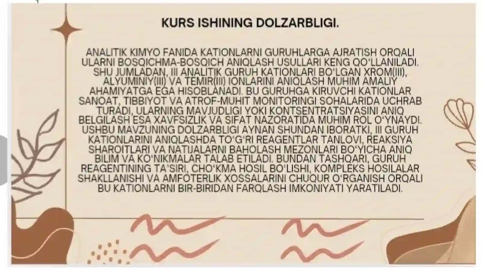 Analitik kimyo fanidan tayyorlangan taqdimoti 4