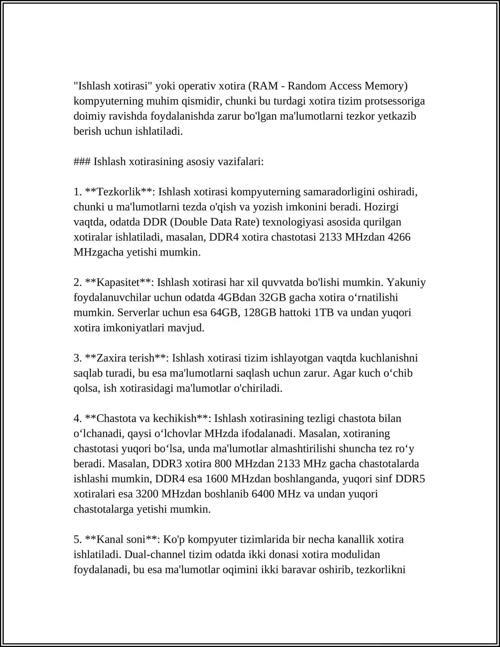 XOTIRANING TURLARI 4