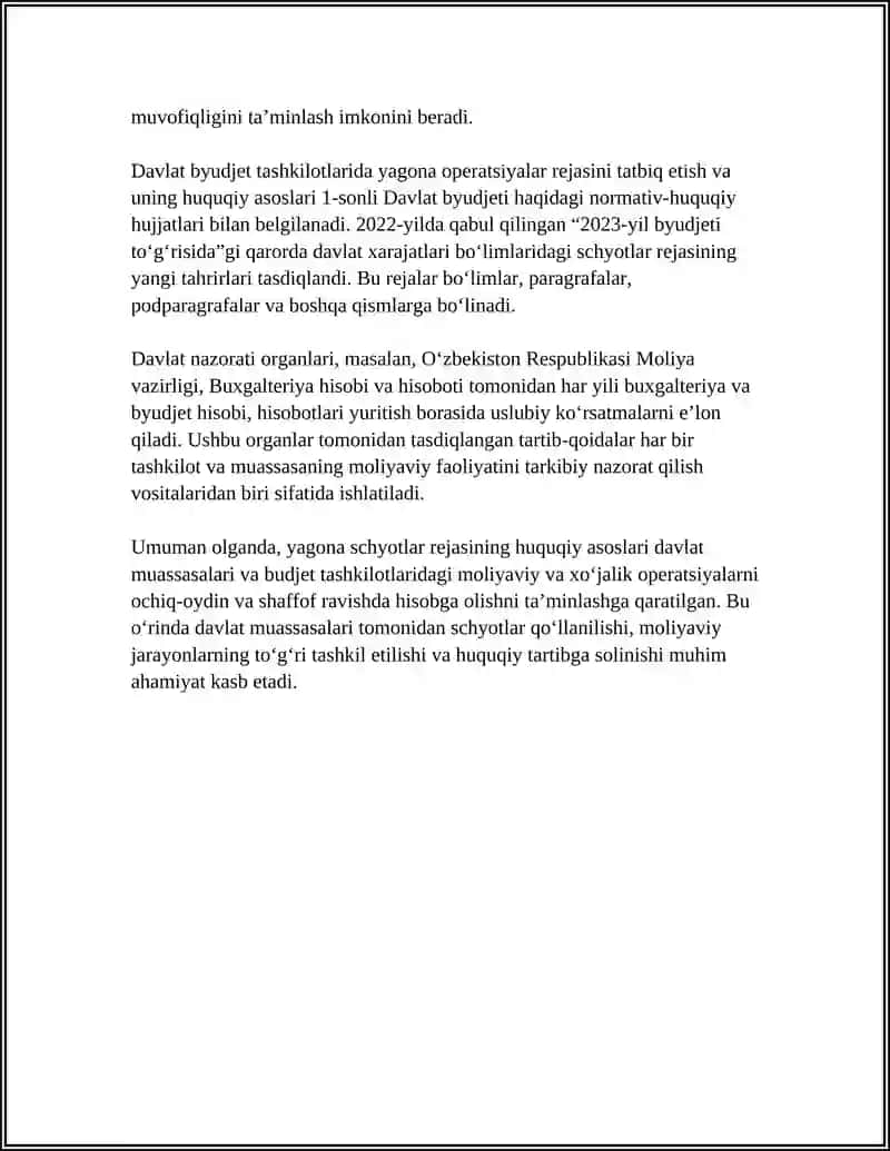 Yagona Schyotlar Rejasi 4
