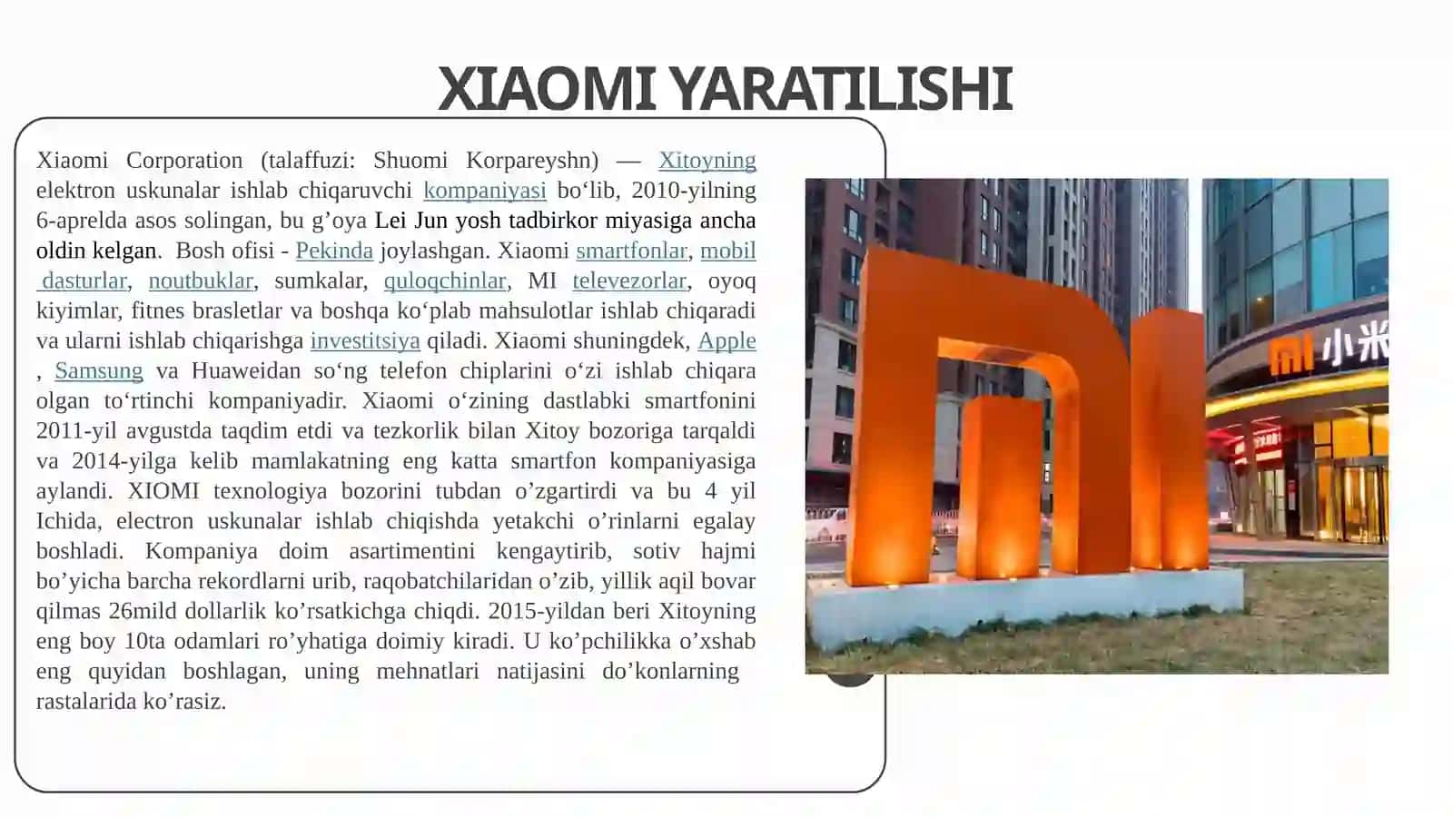 XIAOMI KOMPANIYASI 4