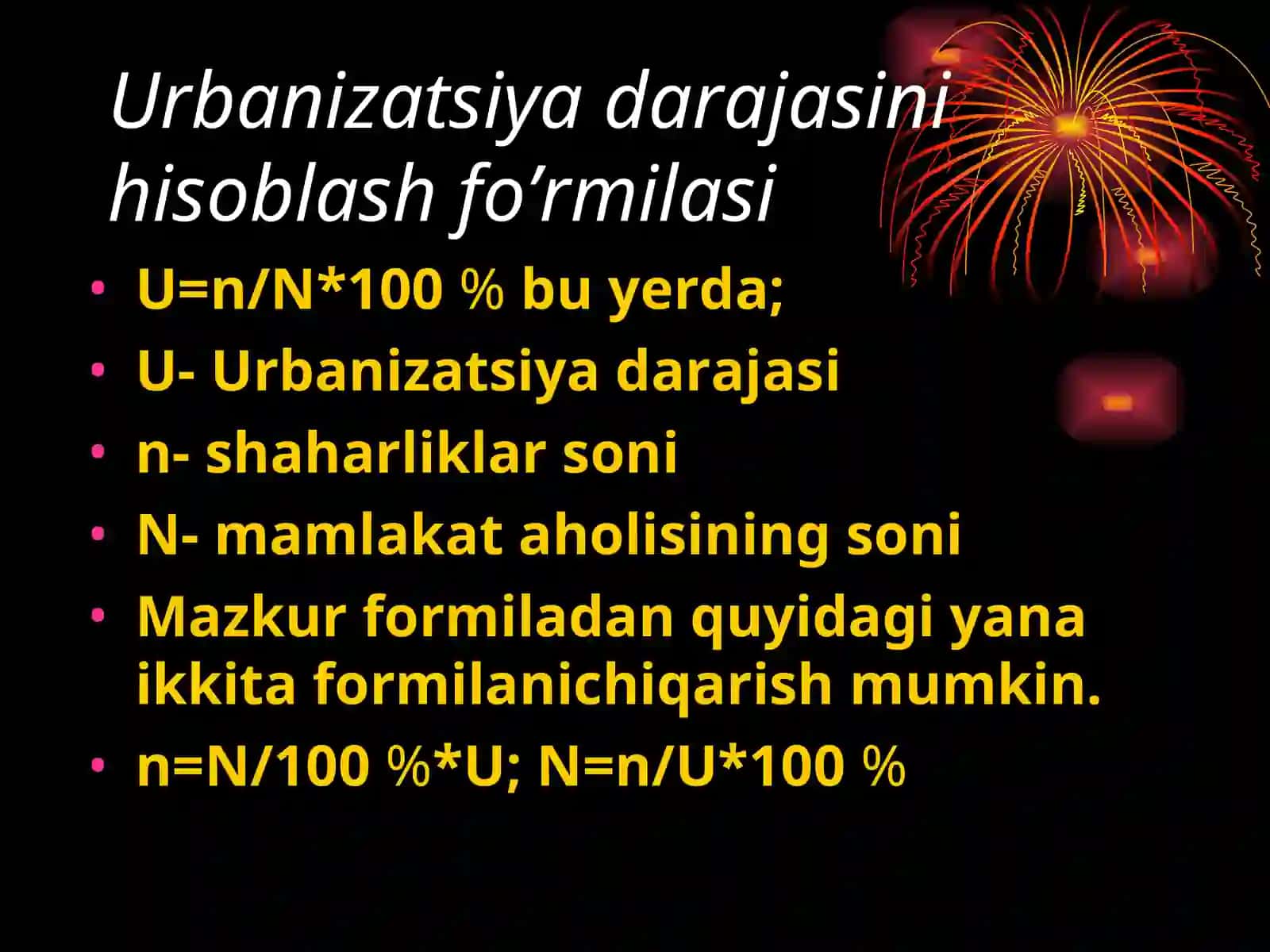 Geografiyada formulalarni joriy qilish 4