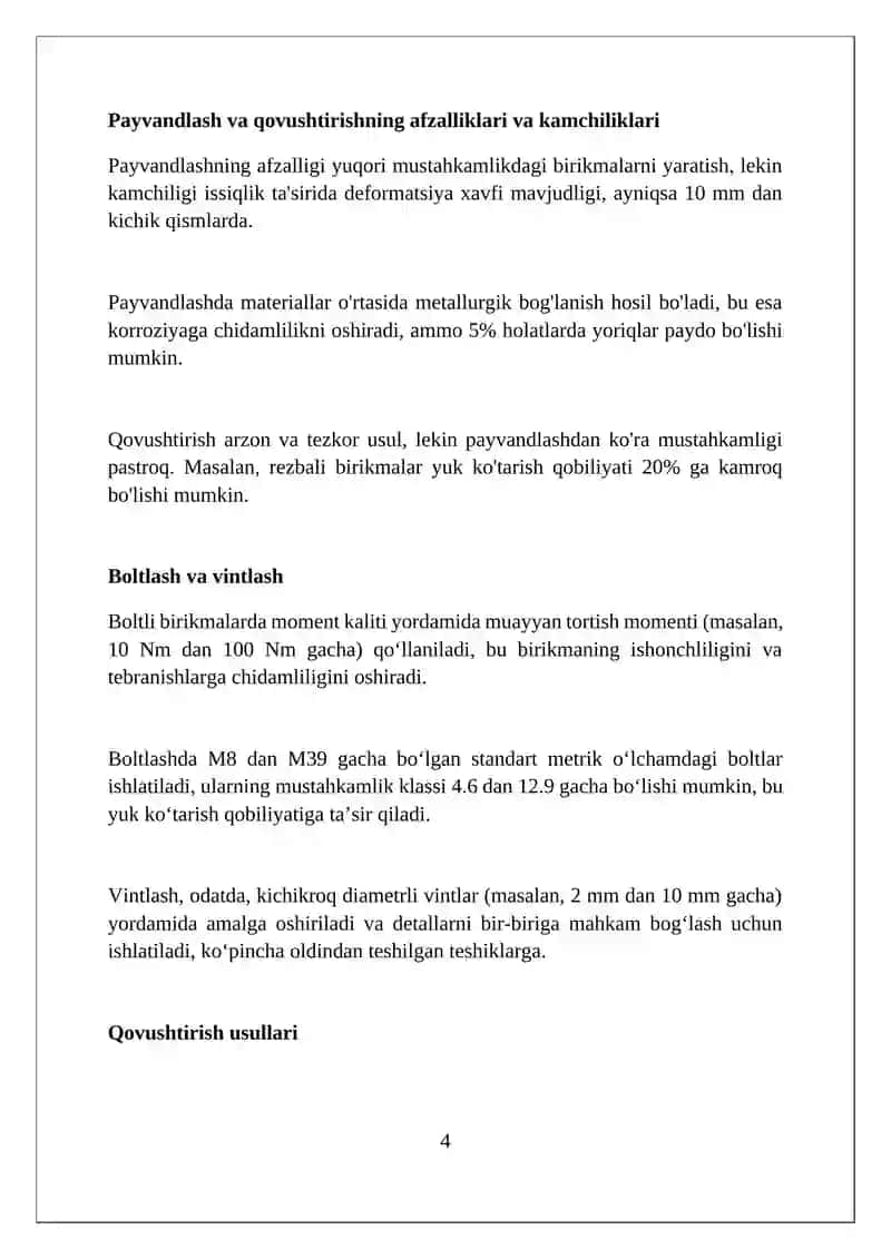 Mashinalarda payvandlash va biriktirish usullari 4