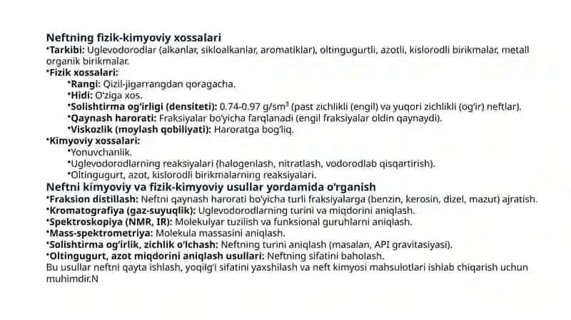 MT1 Neft to‘g‘risida umumiy ma’lumotlar 4