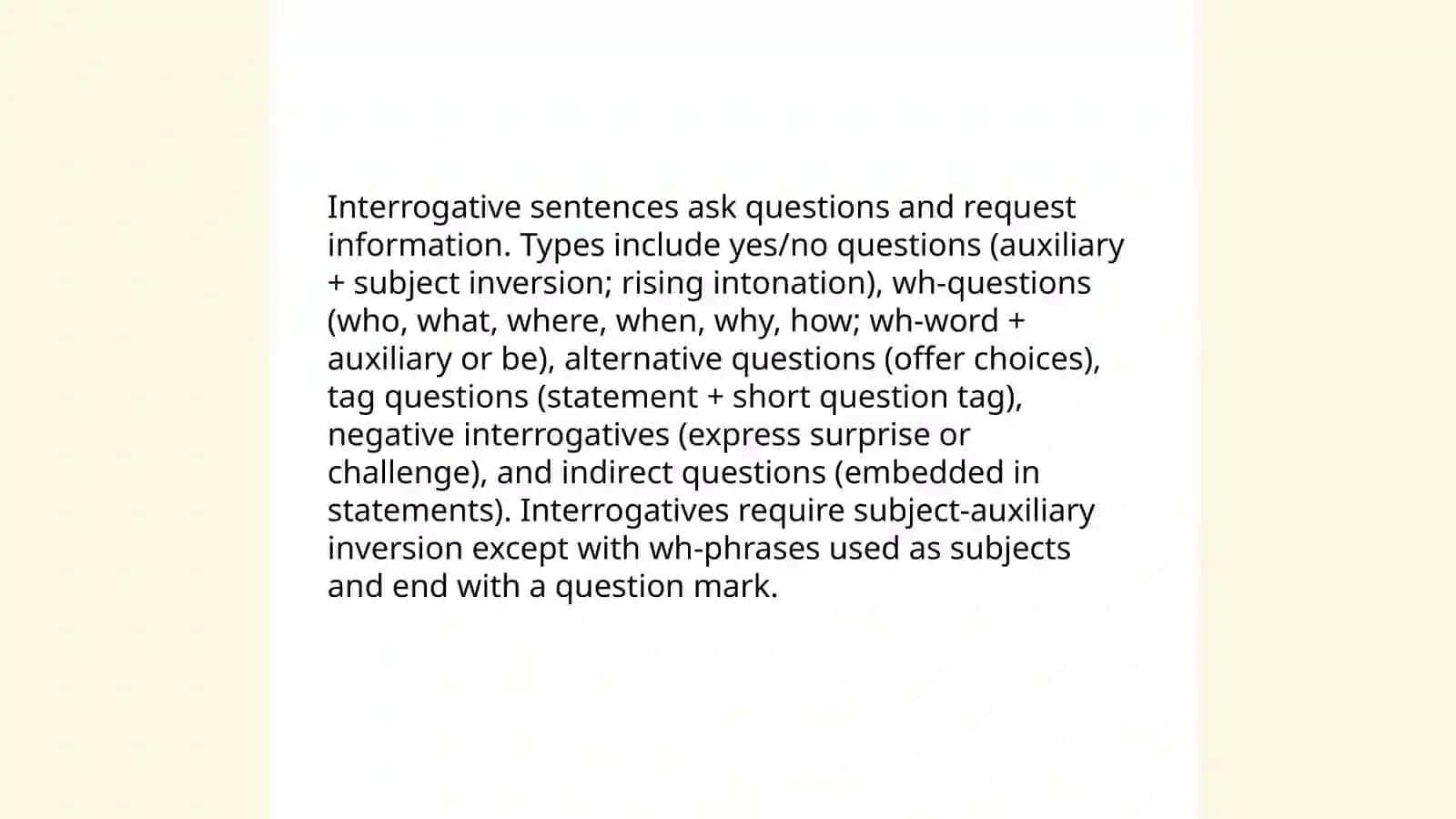 Typology of sentences 4