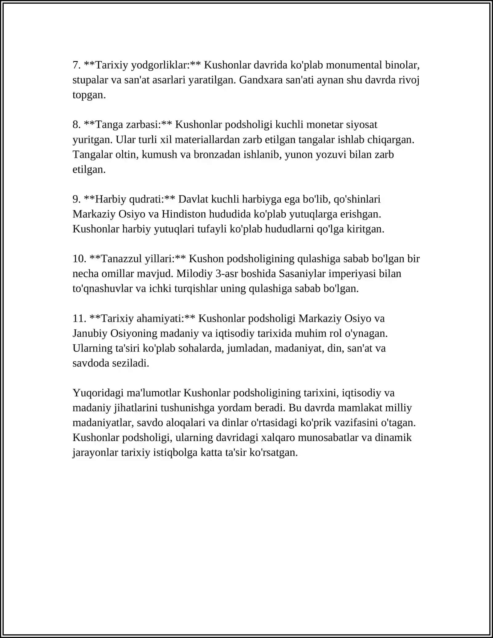 Kushon Podsholigi Davri 4