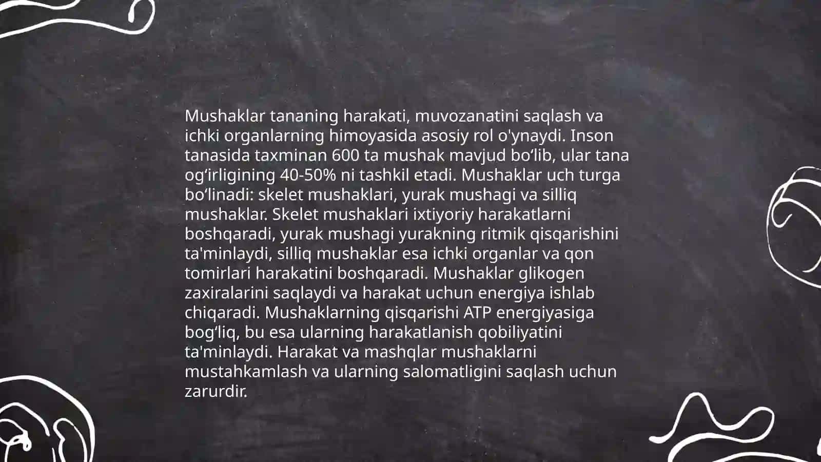Mushaklarning ishi va biomexanikasi. Lesgaft mushaklar to'g'risida ta'limoti 4