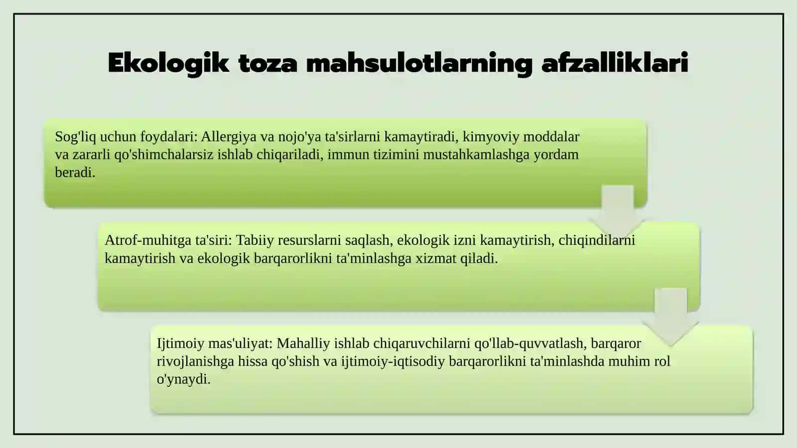 Ekologik toza mahsulotlarni sotish 4