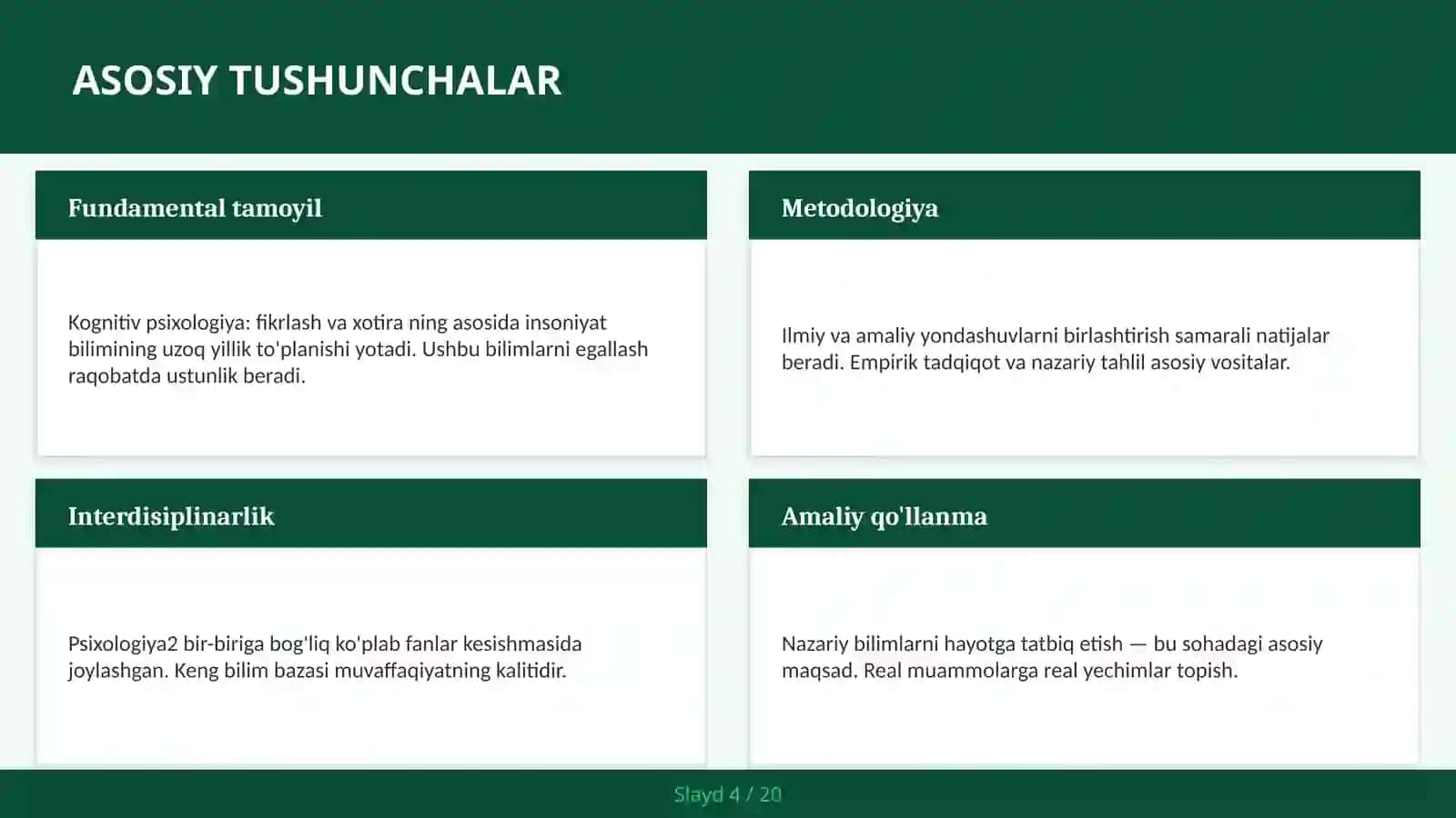 KOGNITIV PSIXOLOGIYA: FIKRLASH VA XOTIRA 4