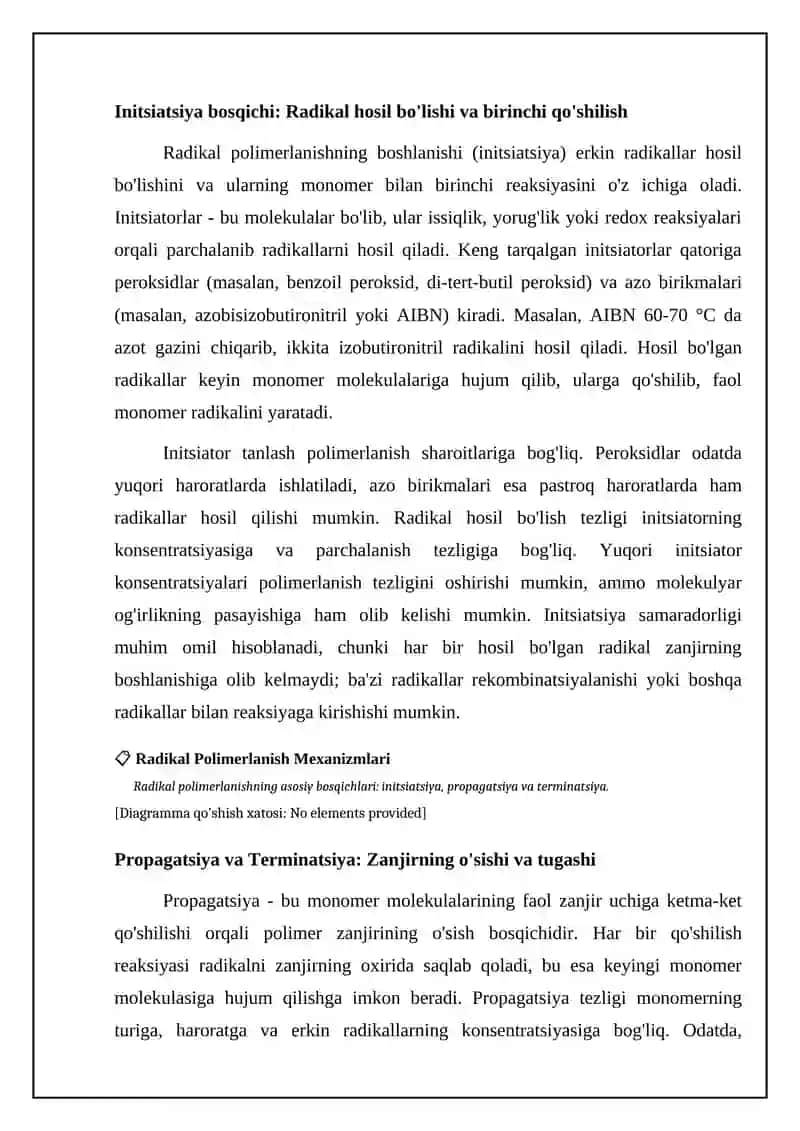 Radikal polimerlanish mexanizmlari 4