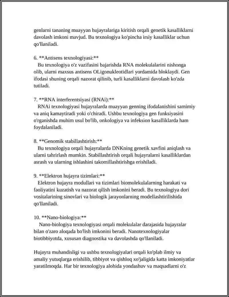 Hujayra Muhandisligi va uning yutuqlari 4