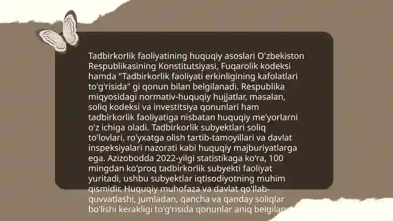 Tadbirkorlik shakllari va ularni tashkil etish 4