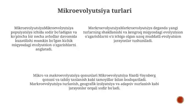 Mikro Va Makroevolutsiya Qonuniyatlari 4