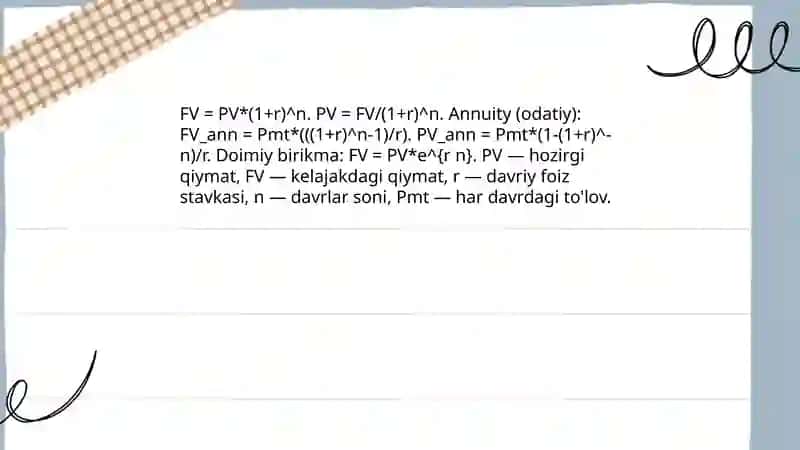 Pulning vaqt qiymati 4