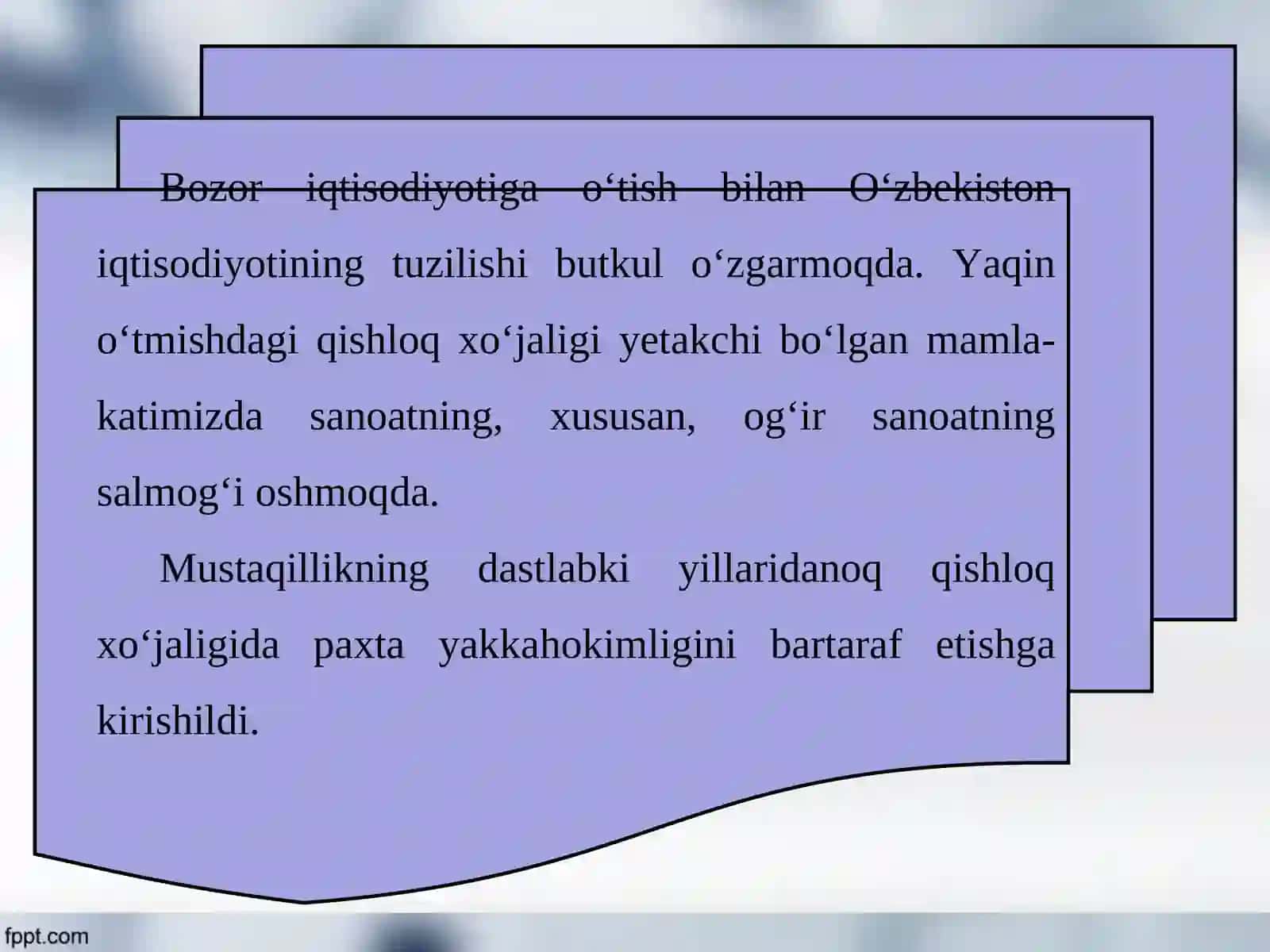 O‘ZBEKISTON MILLIY IQTISODIYOTINING TUZILISHI 4