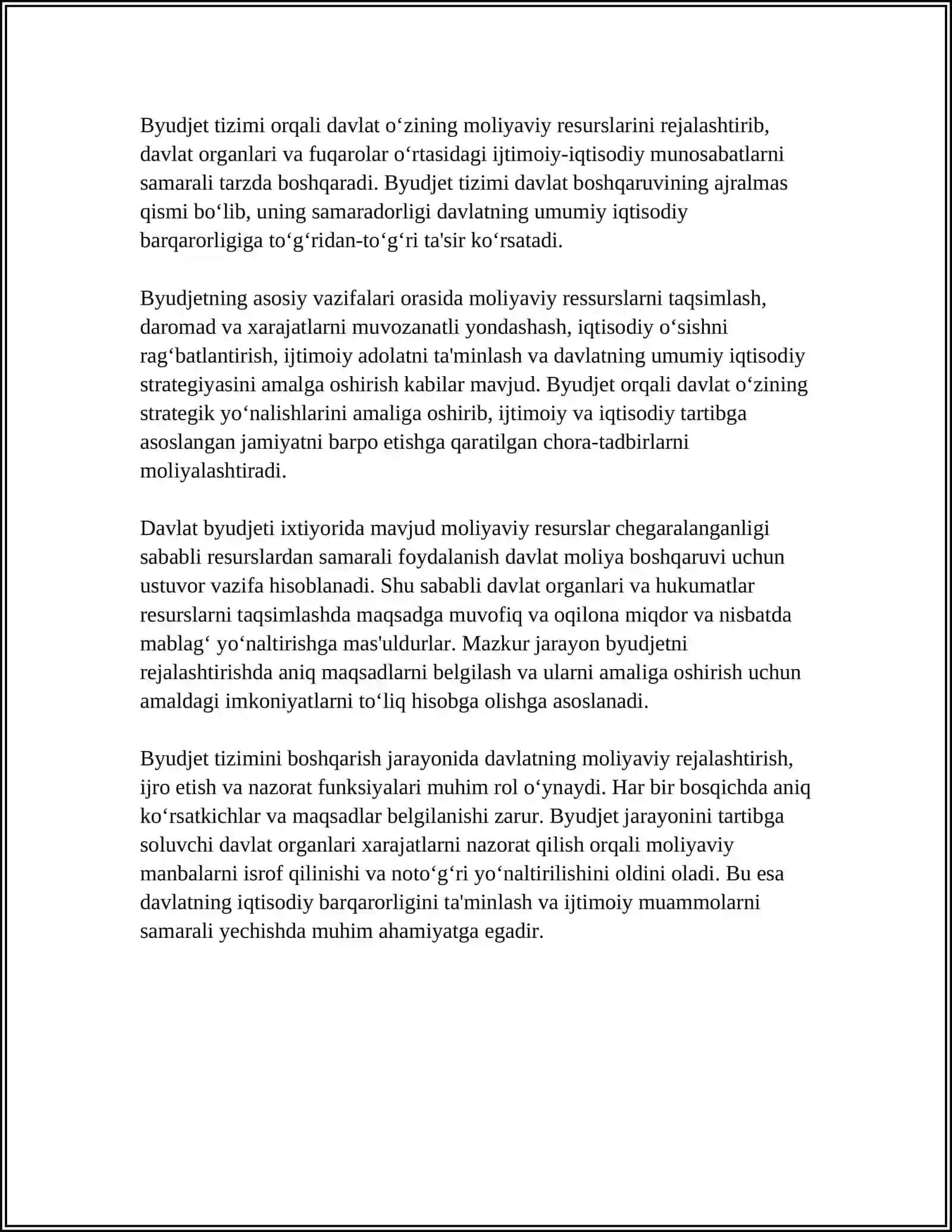 BYUDJET TIZIMI BYUDJETLARINING MOHIYATI 4
