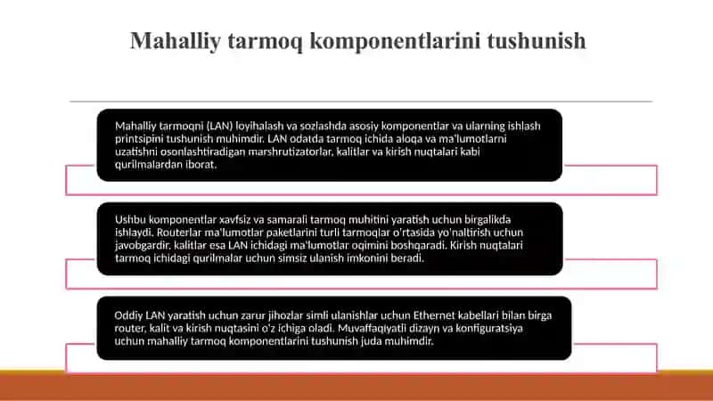 Lokal tarmoqni (LAN) loyihalash va konfiguratsiya qilish 4