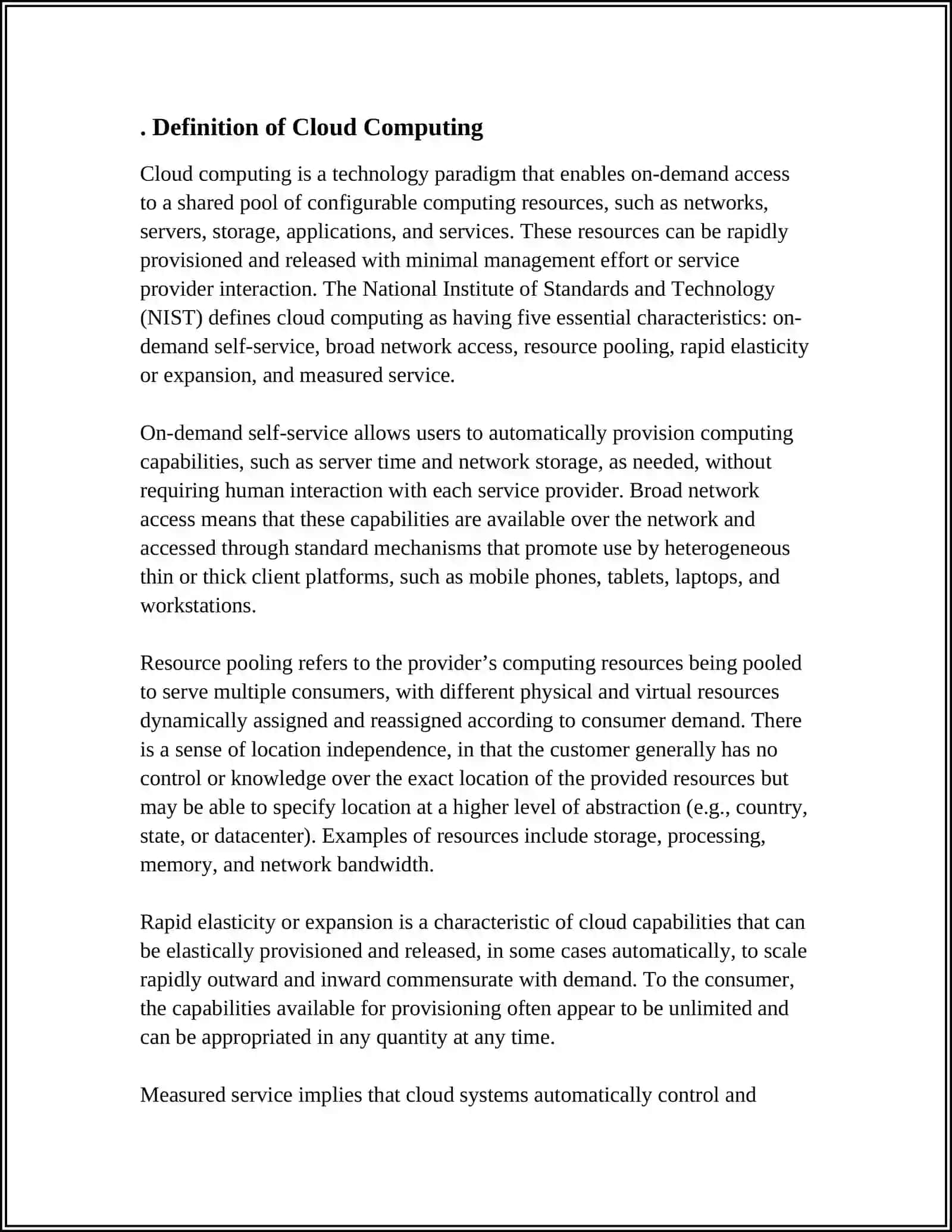 EXPLAIN WHAT COULD COMPUTING IS AND ITS MAIN ADVANTAGES 4