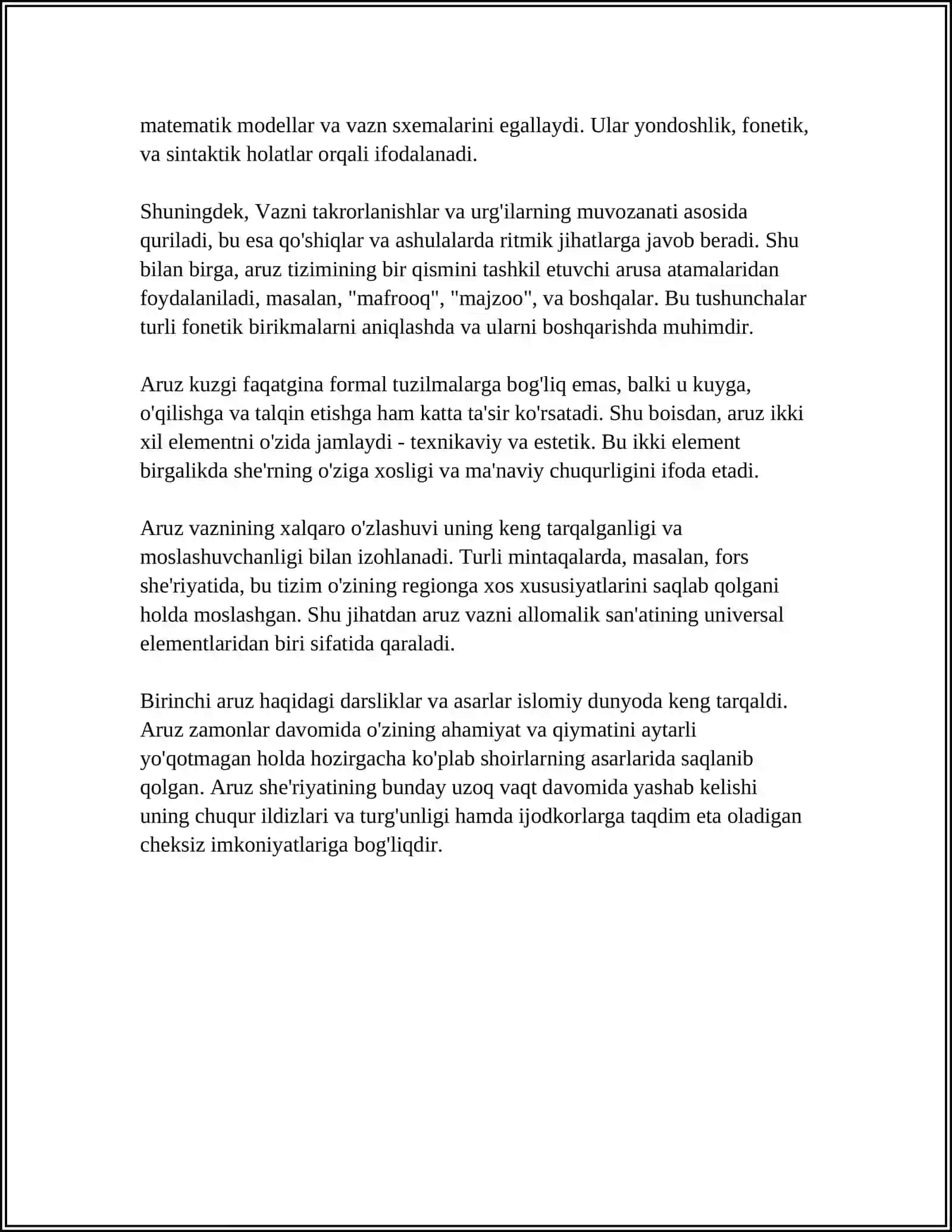 FITRATNING "ADABIYOT QOIDALARI""ARUZ HAQIDA"ASARLARINI O'RGANISH 4