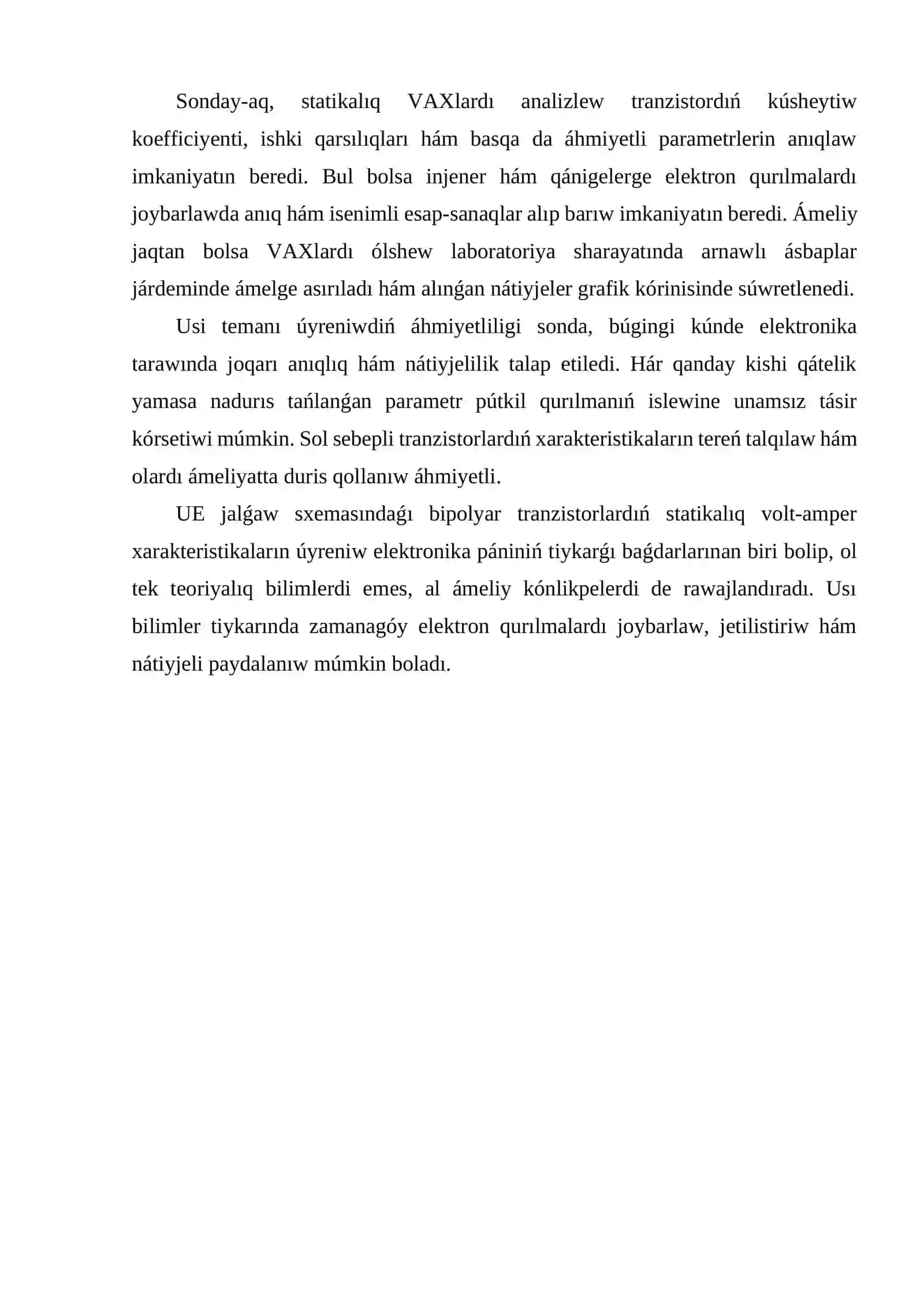 Elektronika hám sxemalar páninen Óz betinshe jumısı 4
