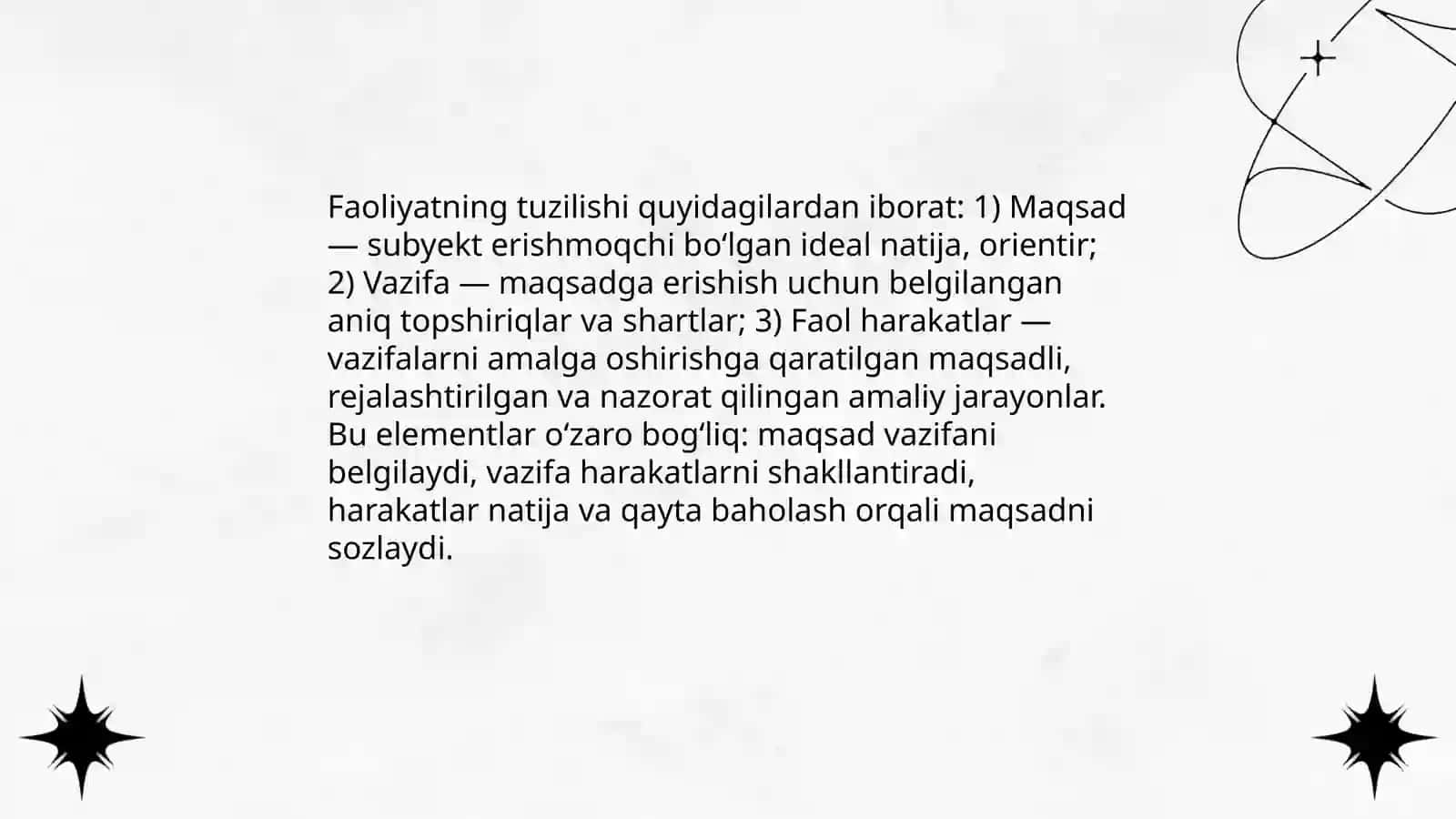 Faoliyatning psixologik talqini 4