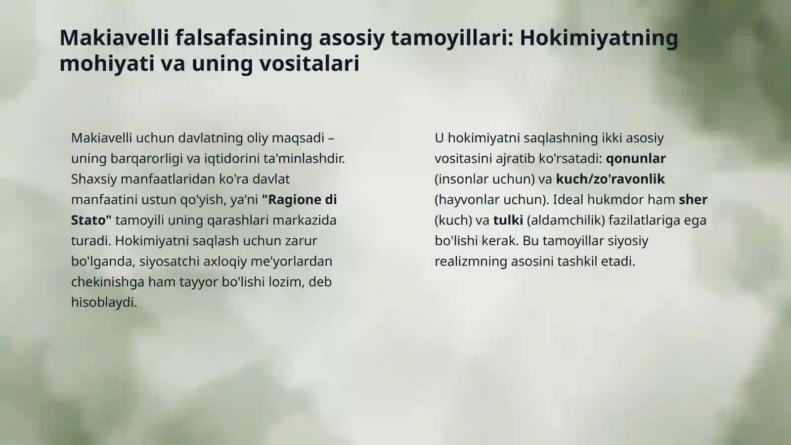 MAKIAVELLINING "Xukumdor"asari 4