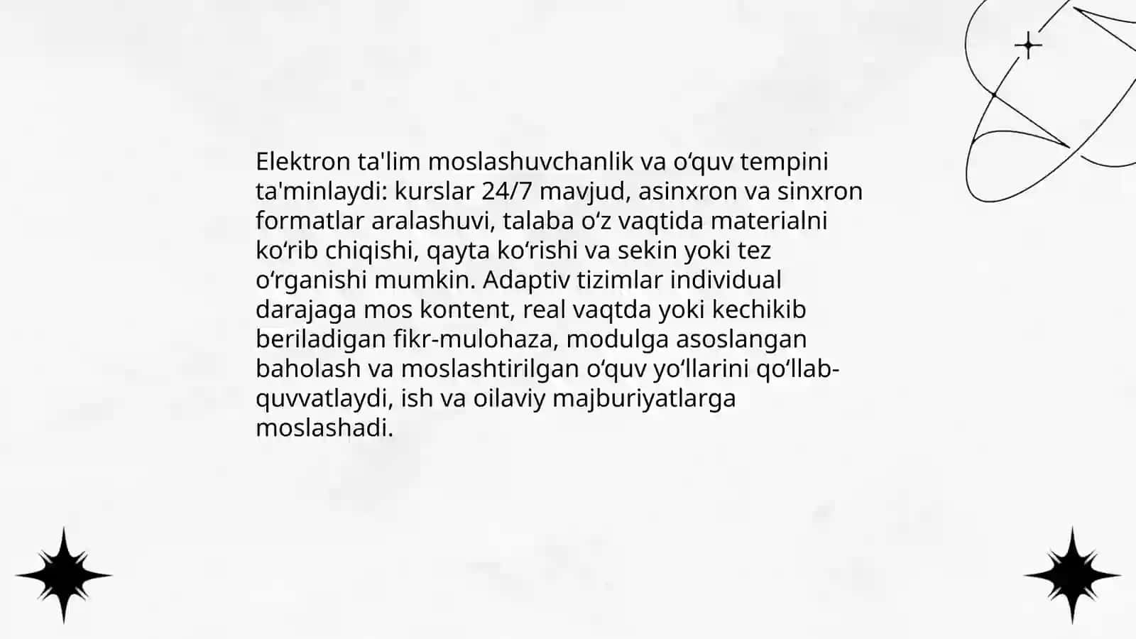 Elektron ta'limning asosiy xususiyatlari 4