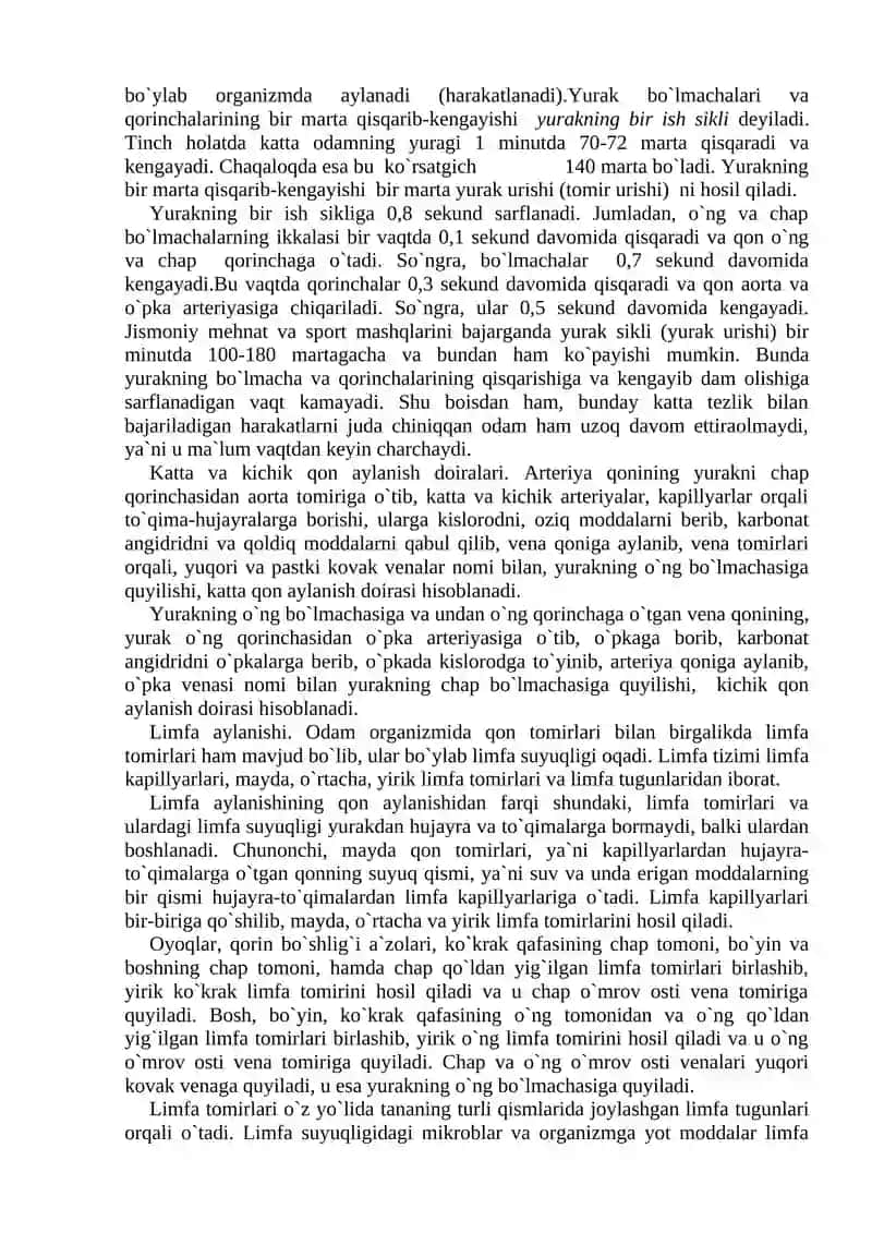 Qon. Yurak-tomir va nafas olish tizimi 4