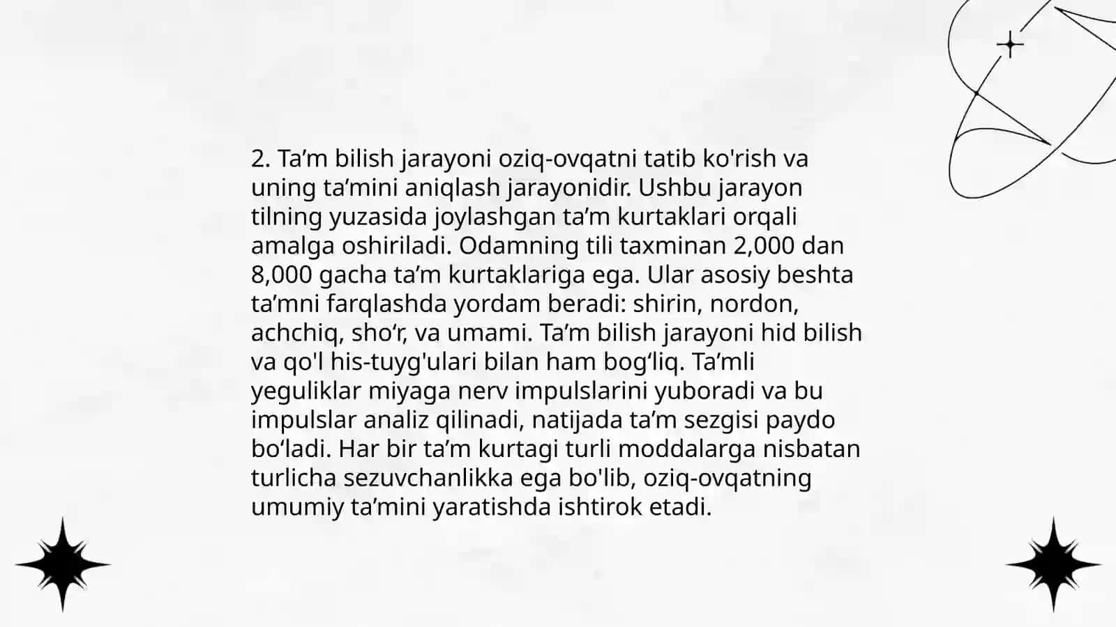 Ta’m bilish analizatori! 4