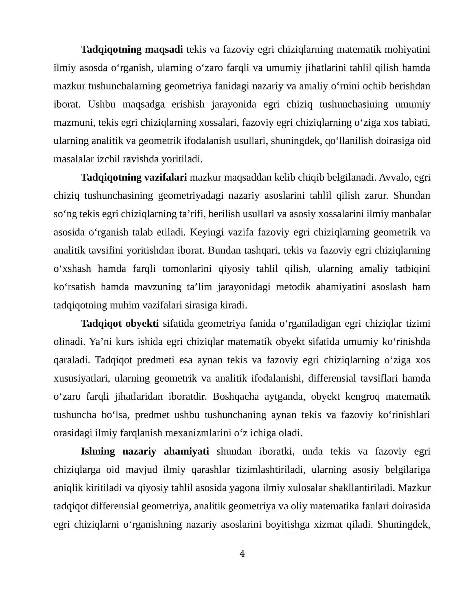 Tekis va fazoviy egri chiziqlar farqi 4