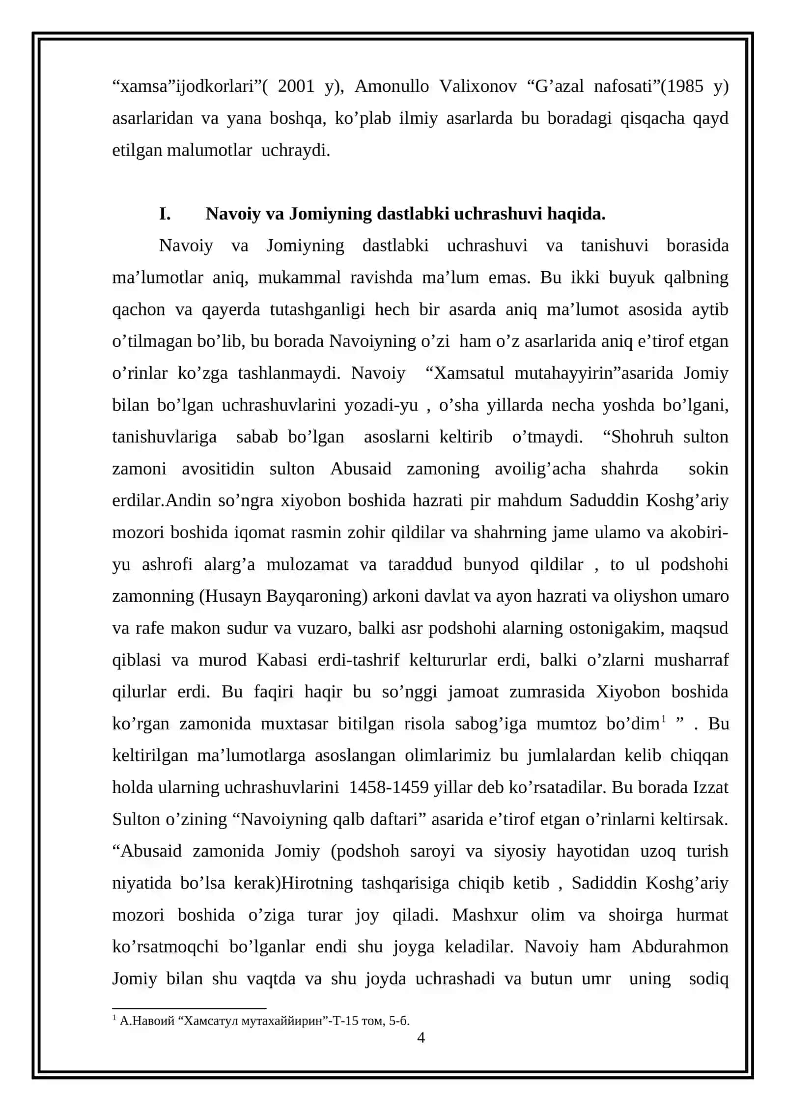 “ABDURAHMON JOMIY NAVOIY NIGOHIDA” MAVZUSIDAGI KURS ISHI 4