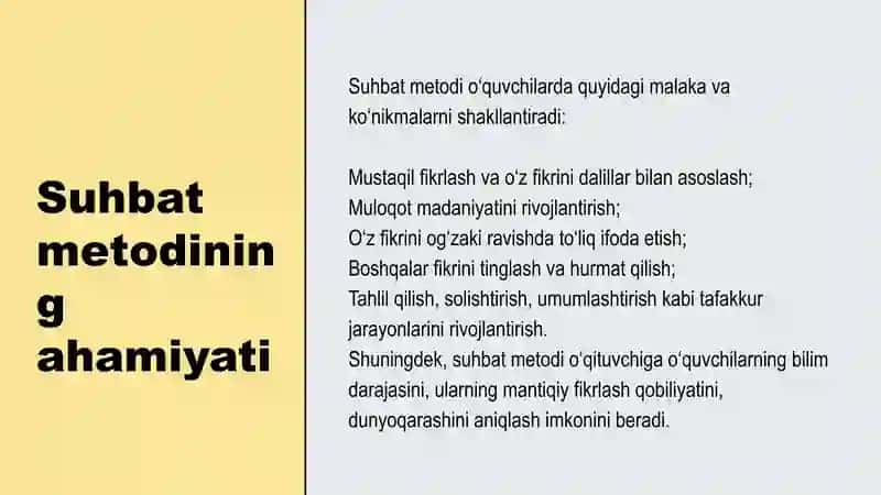 Suhbat metodi va uning turlari 4
