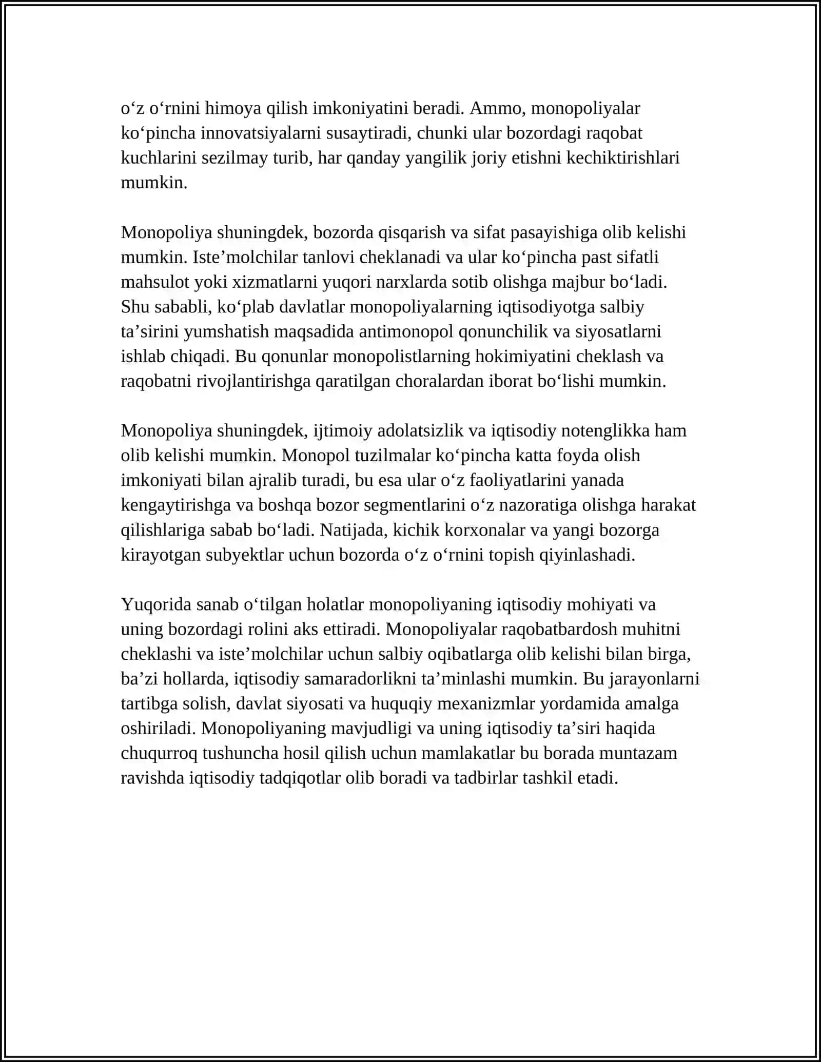 MONOPOLIYA VA MONOPOLISTIK RAQOBAT 4