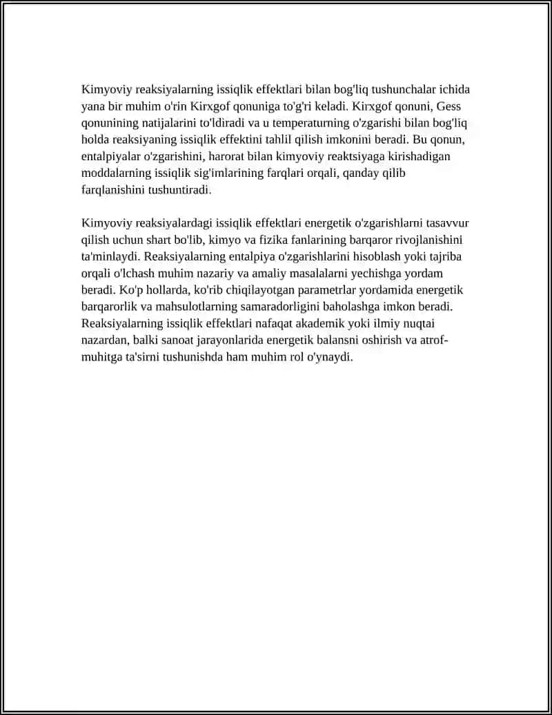 KIMYOVIY REAKSIYALARNING ISSIQLIK EFFEKTLARI 4
