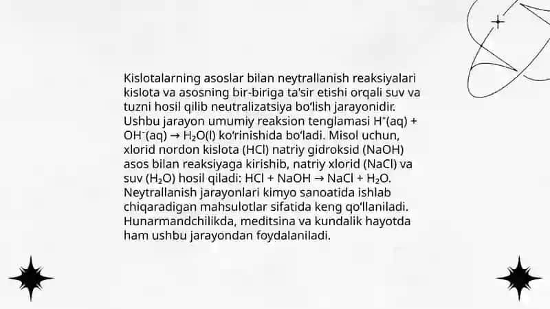 Kislotalarning asoslar va tuzlar bilan reaksiyalari 4