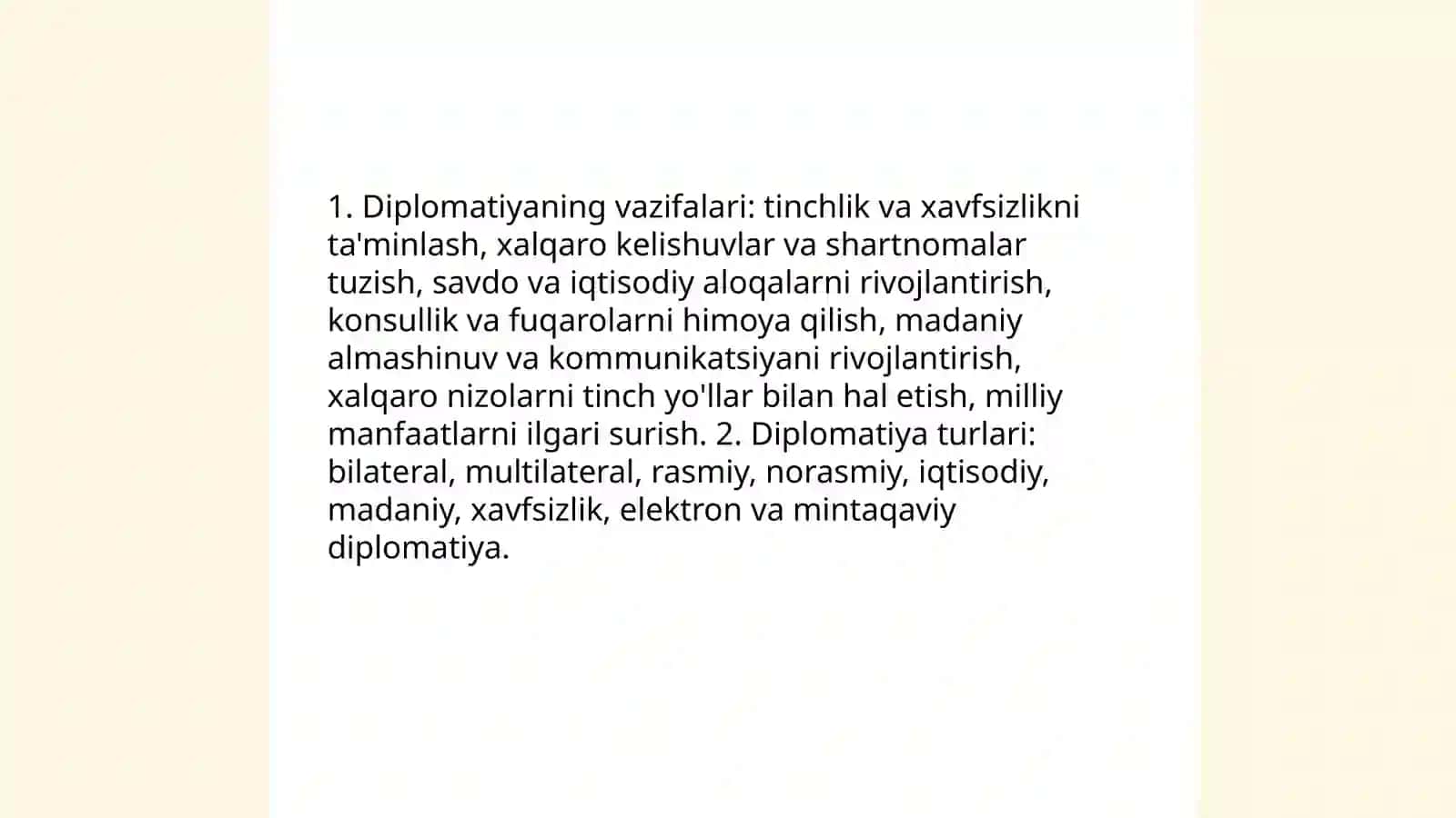 Xalqaro munosabatlar va diplomatiya tushunchalari 4