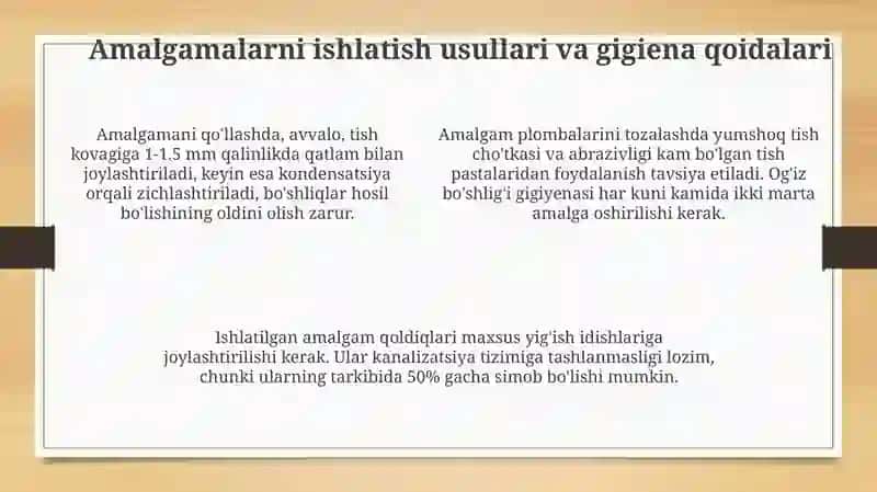 Stomatologiyada ishlatiladigon amalgama va ularning xususiyatlari 4