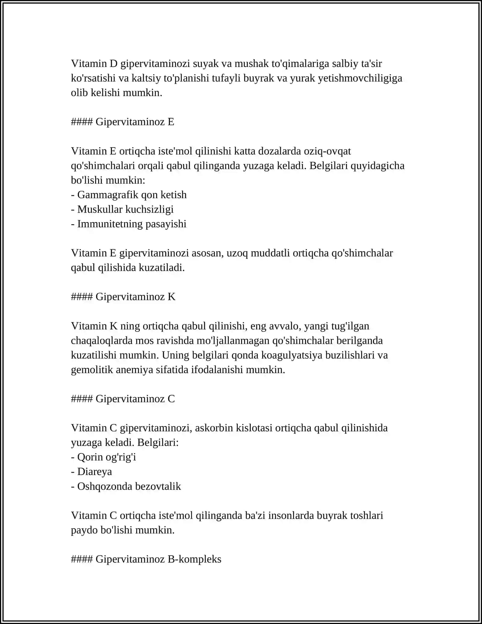GIPERVITAMINOZLAR KLINIKASI 4