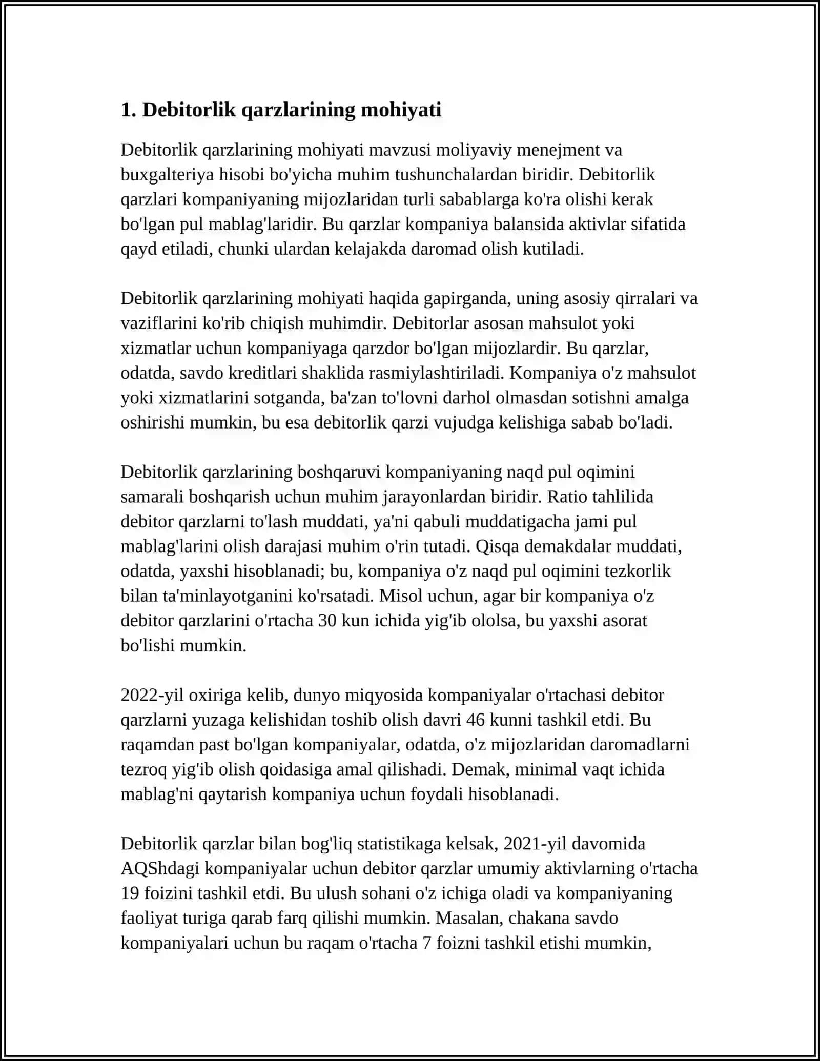 DEBITORLIK QARZLARINI AYLANUVCHANLIGINI TAHLILI 4