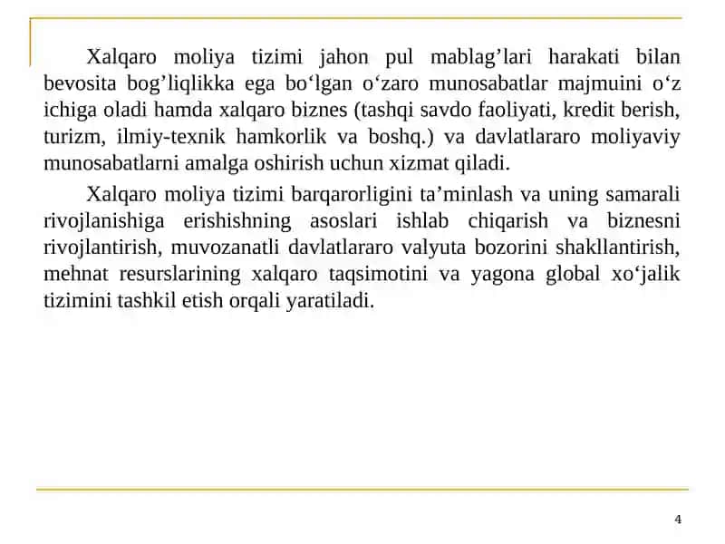 Xalqaro Moliya Tizimi 4