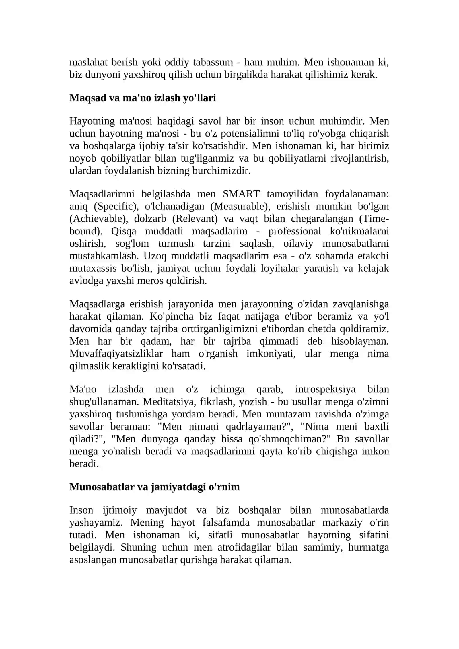 Mening hayot falsafam 4