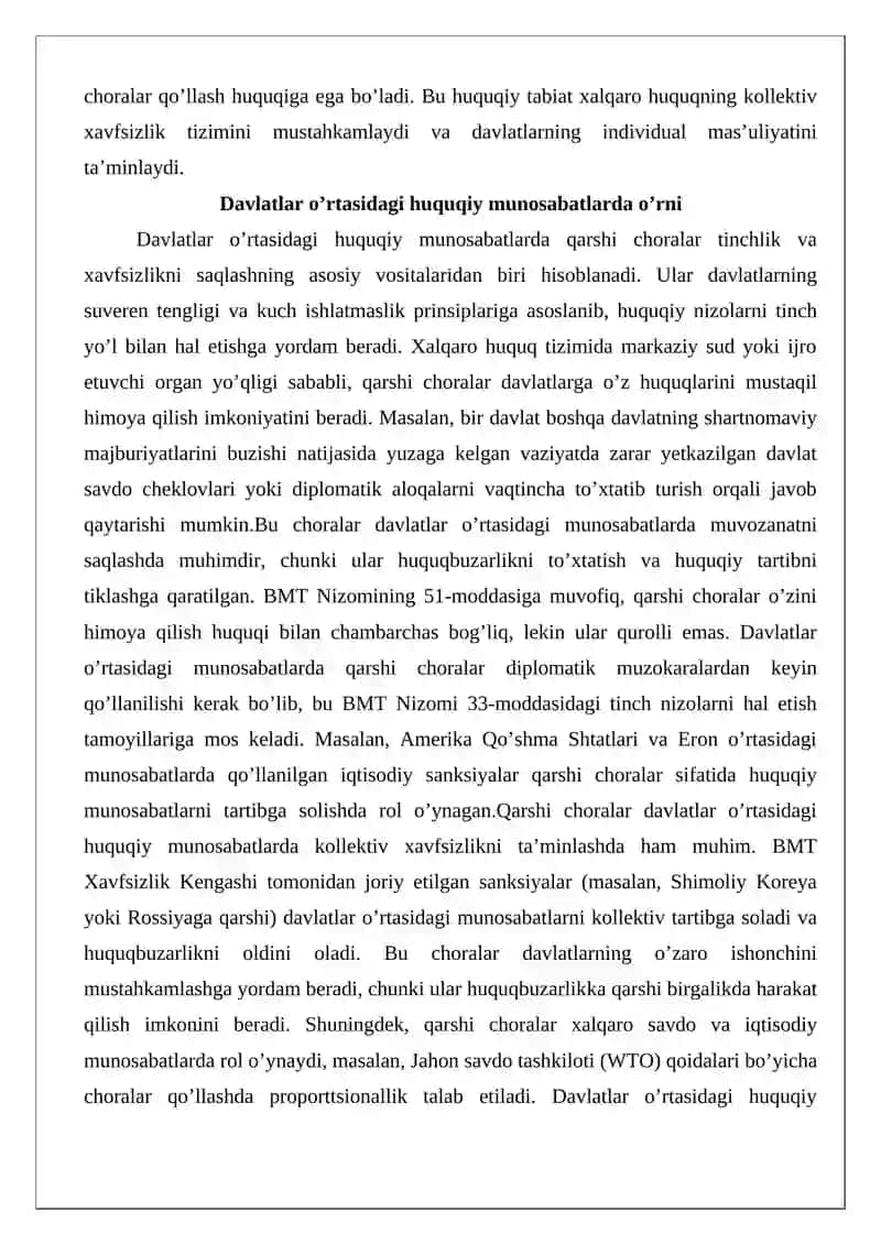 Xalqaro huquqda qarshi choralar 4