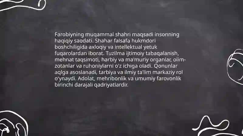 Abu Nasr Farobiy " Fozil odamlar shahri" 4