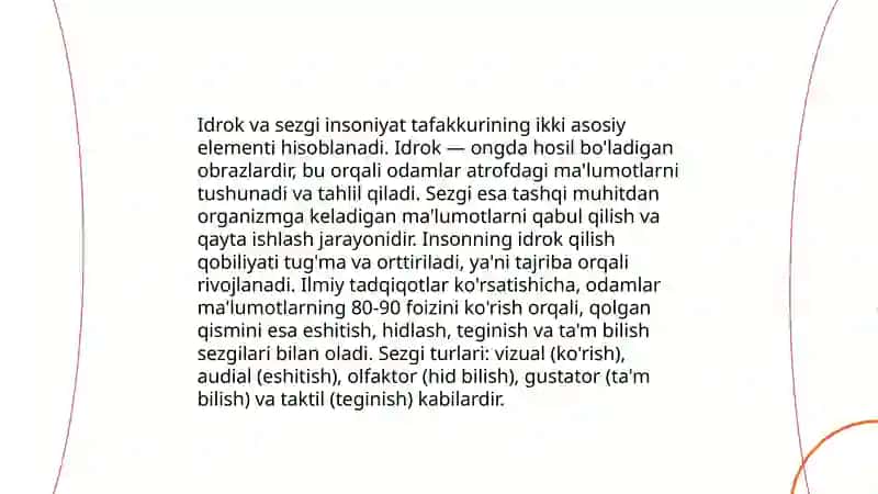 Idrok haqida tushuncha va uning xususiyatlari 4