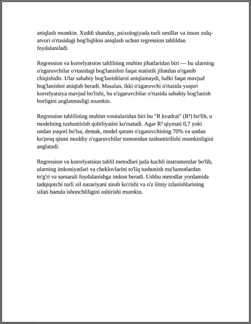 REGRESSION VA KORELATSION TAHLIL 4