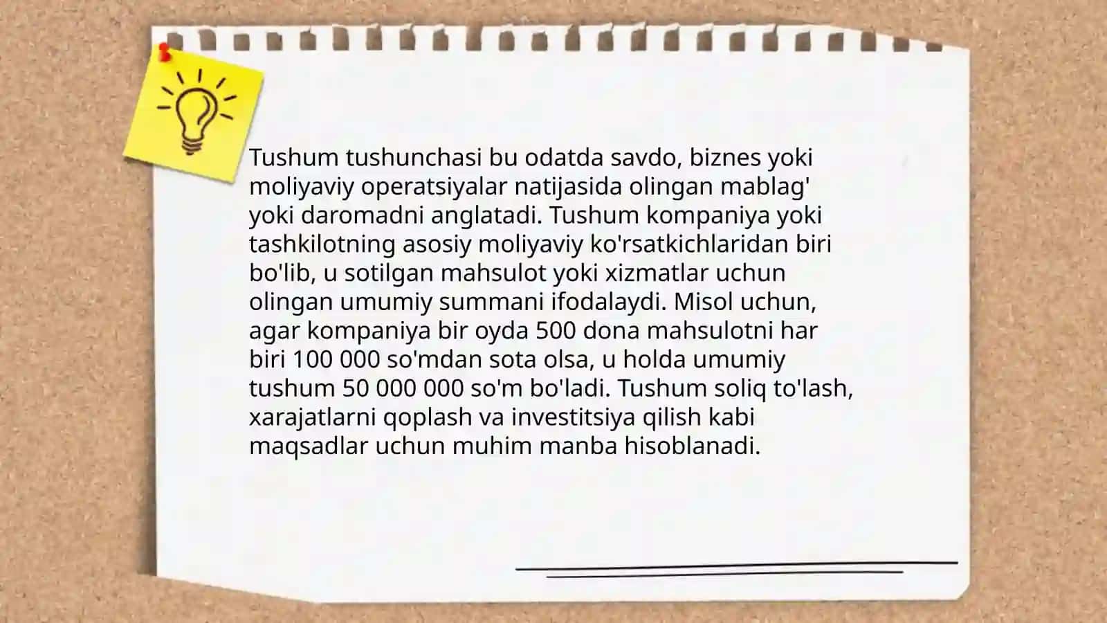 Tushumlar ta'rifi 4
