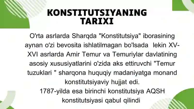 Konstitutsiya haqida taqdimot 4