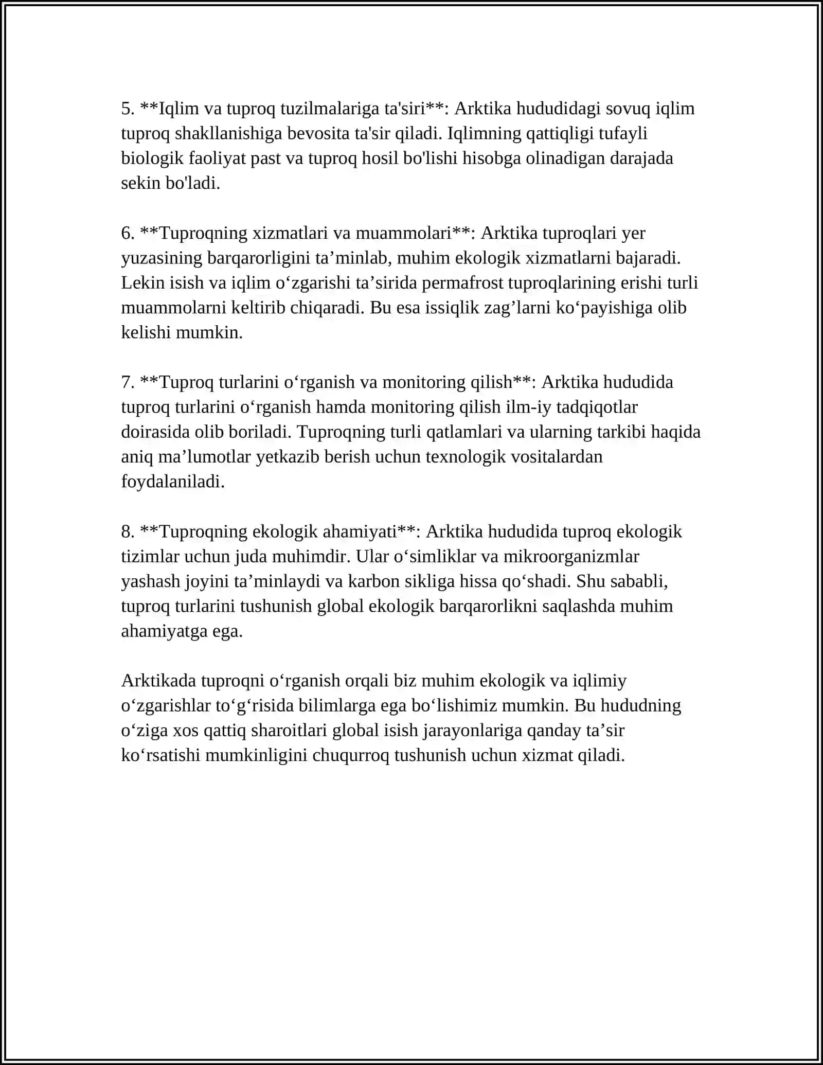ARTIKA ZONASI TUPROQLARI OʻRGANISH 4