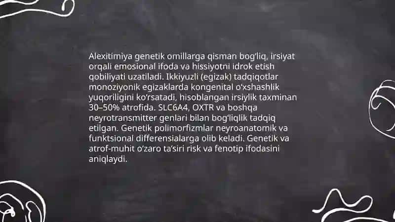 Aleksitimiya sabablari, belgilari 4
