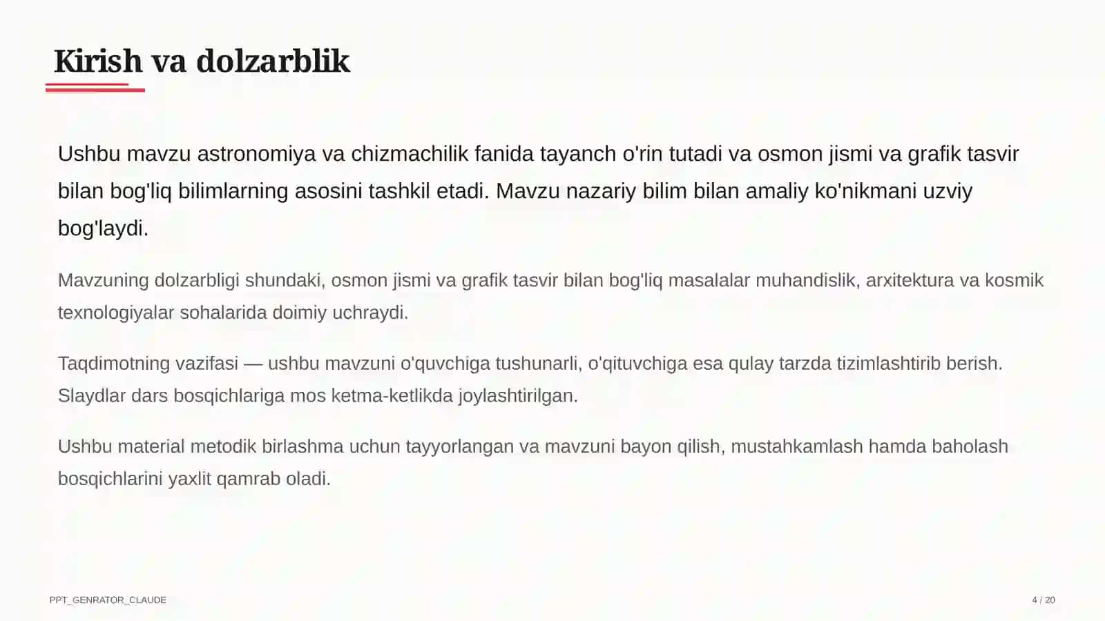 Chizmachilik asoslari: chizma asboblari va formatlar (8-sinf) 4